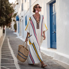 Striped Caftan Maxi Dress