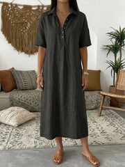 Linen Blend Shirt Dress