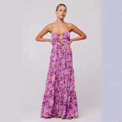 Floral Print Spaghetti Strap Maxi Dress