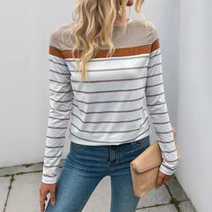 Color Block Stripe Long Sleeve T-Shirt