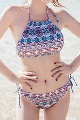 Halter Strappy Bikini Set Swimsuit Swimwear