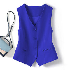 V Neck Button Down Tailored Waistcoat Casual Formal Blazer Vest