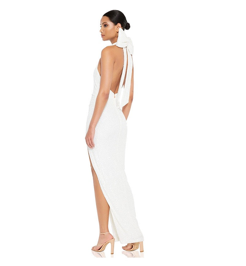 Fatima Sequin Cowl Neck Bodycon Formal Dress