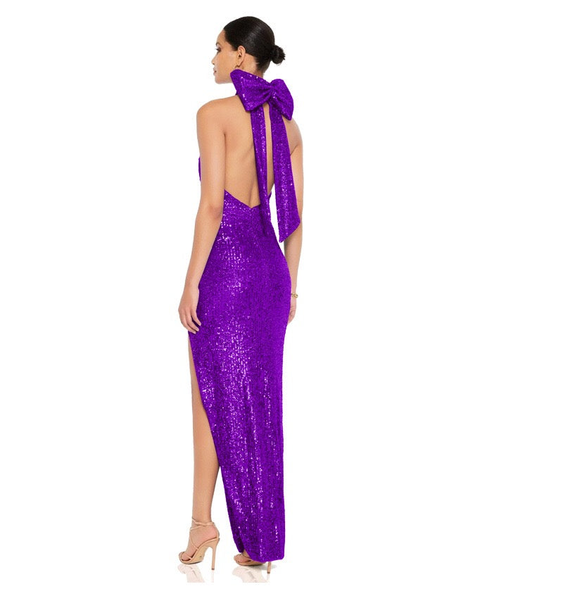 Fatima Sequin Cowl Neck Bodycon Formal Dress