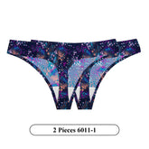 2Pcs/Lot Flowers Lingerie Temptation Low-waist Panties Thong No Trace Breathable Underwear G String Intimates