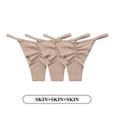 3PCS/Set Ice Silk Panties Low-Rise Temptation Lingerie Female G String Underwear No Trace Thong Intimates