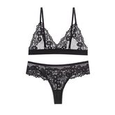Classic Transparent Bra Set Lace Temptation Underwear