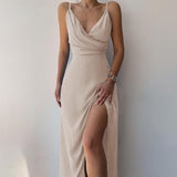 Vestido cruzado con purpurina Carella