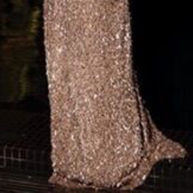 Deep V-Neck Slim Fit Lace Slit Gown Dress