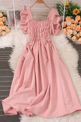 Ruffle Short Sleeve Dress