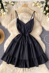 V-Neck Sleeveless Strap Mini Dress