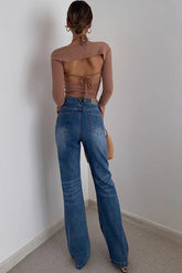 Long Sleeve Ribbed Fitted Tops Shirt