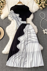 Short Sleeve Tops Maxi Skirt Set Two-Piece