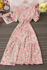 Floral Short Sleeve Maxi Dress