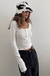Ribbed Buttoned Front Fitted Basic Shirts