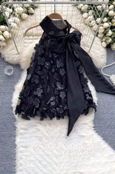 Bow Three-Dimensional Flower Bud Sleeveless Vest Tank Top