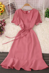 Short Sleeve Strappy Maxi Dress
