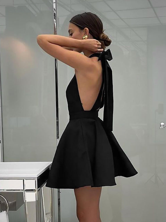 Babe In A Backless Skater Dress