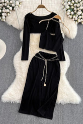Strap Vest Tank Top Skirt Set Three-Piece