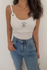 Spaghetti Straps Fitted Tank Tops