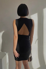 Fitted Backless Crisscross Bodycon Dress