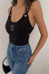 Spaghetti Straps Fitted Tank Tops