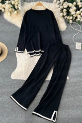 Long Sleeve Tops Pants Trousers Set Two-Piece