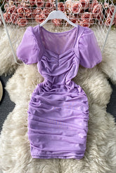 Ruffle Short Sleeve Gauze Dress