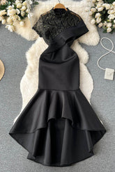 Lace Embroidery Irregular Maxi Dress
