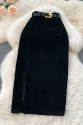 Retro Bodycon Split Skirt