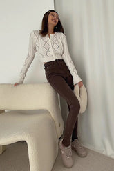 Open Front Cardigan Sweaters Buttoned Front Knit Outwear Coats