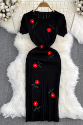 Short Sleeve Knit Maxi Dress
