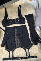 Gauze Skirt Glove Set Three-Piece