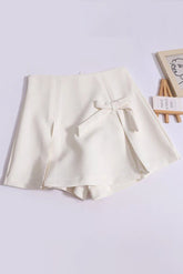Bow Split A-Line Skirt Shorts