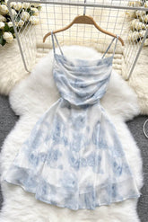 Floral Strap Sleeveless A-Line Dress
