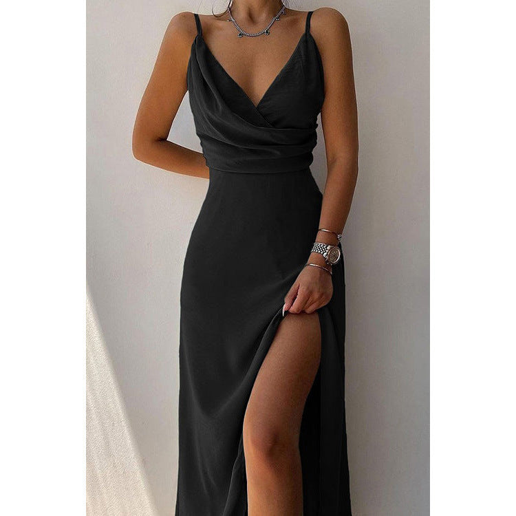Vestido cruzado con purpurina Carella