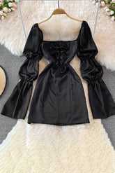 Crisscross Strappy Backless Long Sleeve Dress
