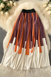 Print Pleated Skirt