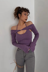 Lace Up Back Halter Top