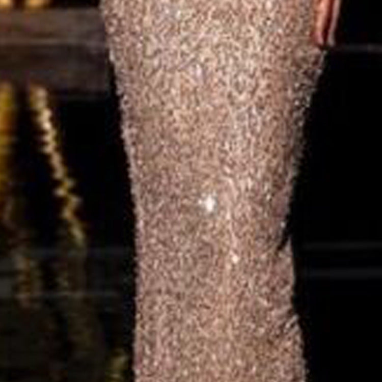 Deep V-Neck Slim Fit Lace Slit Gown Dress