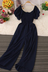 Casual Ruffle Short Sleeve Romper Jumpsuit