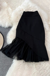 Bodycon Irregular Gauze Fishtail Skirt