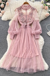 Gauze Embroidery Maxi Dress