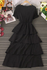 Lace Short Sleeve Maxi Dress