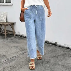 High Waist Loose Cropped Jeans