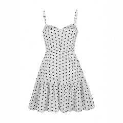 Vintage White Polka Dot Mini Summer Dress