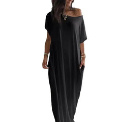 Off-Shoulder Loose Maxi Dress