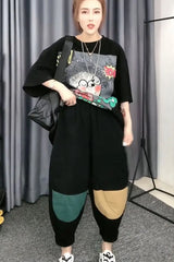 Color Block Patchwork Casual Pants