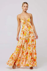 Floral Print Spaghetti Strap Maxi Dress