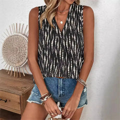 Abstract Print Sleeveless Blouse